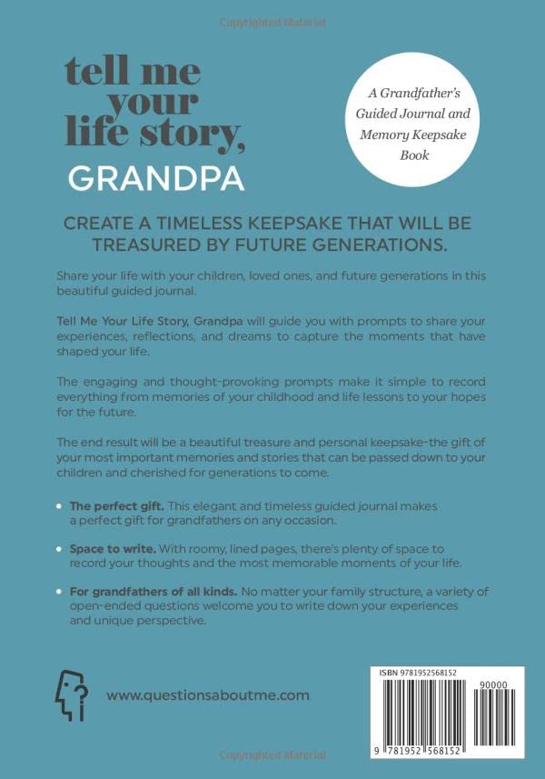 Tell Me Your Life Story, Grandpa: A Grandfather’s Guided Journal and Memory Keepsake