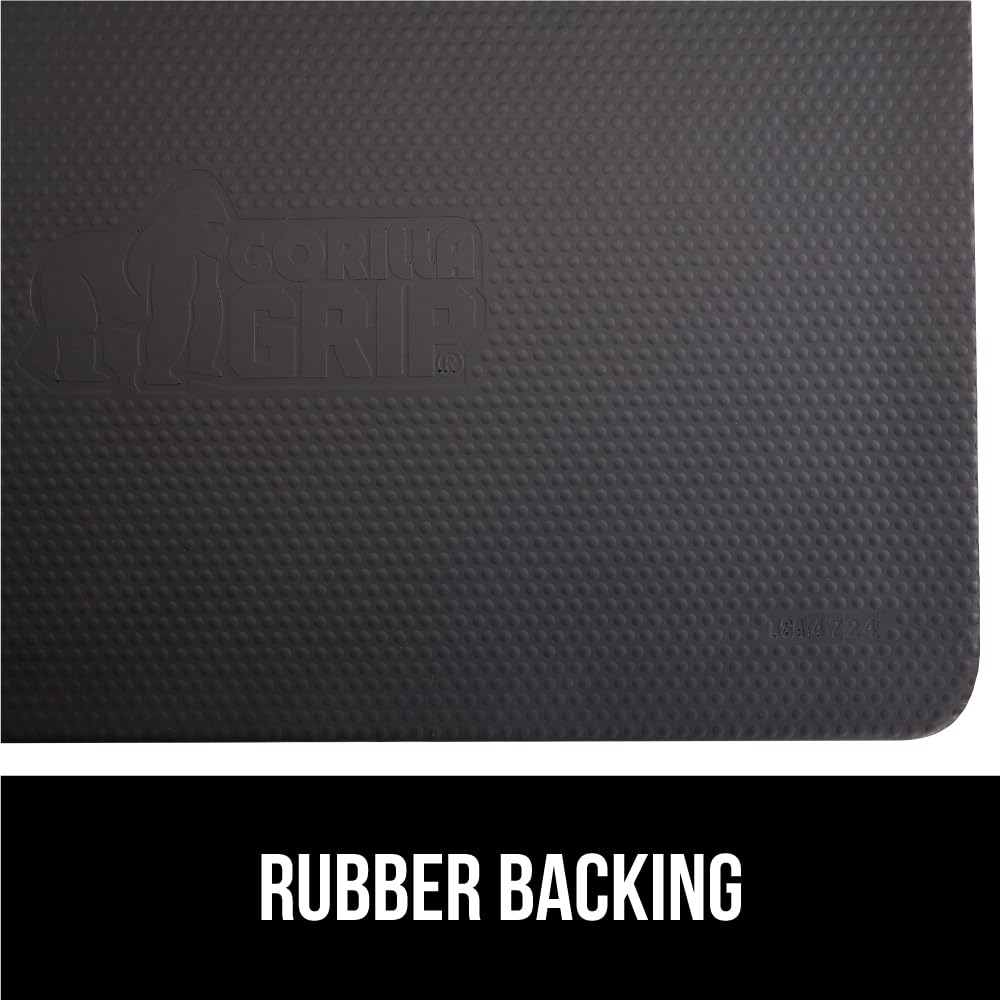 GORILLA GRIP Cushioned Anti Fatigue Mats for Kitchen Floor, Ergonomic Standing Office Desk Mat, Waterproof Scratch Resistant Pebbled Top, Supportive Comfort Padded Foam Rugs, 17x24, 3/4" Thick, Black