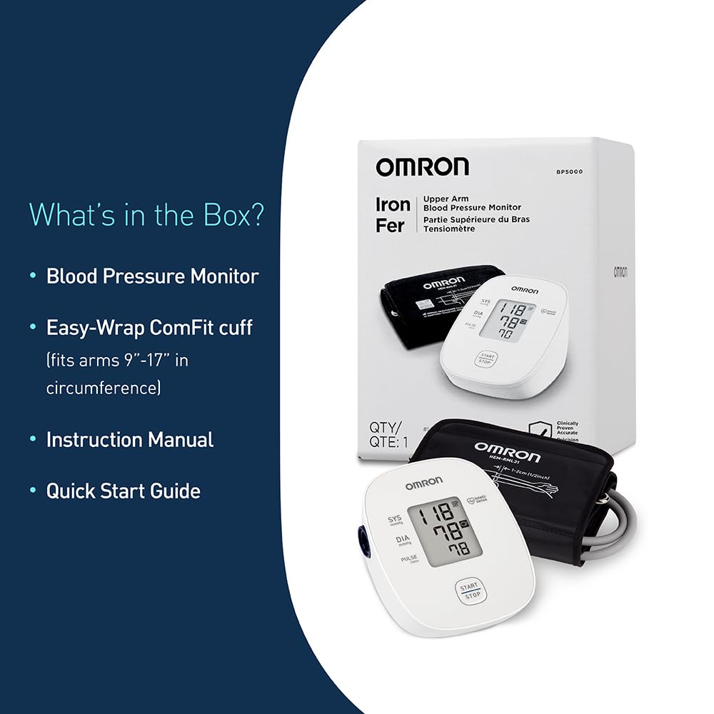 Upper Arm Blood Pressure Monitor - Clinically Validated Blood Pressure Cuff