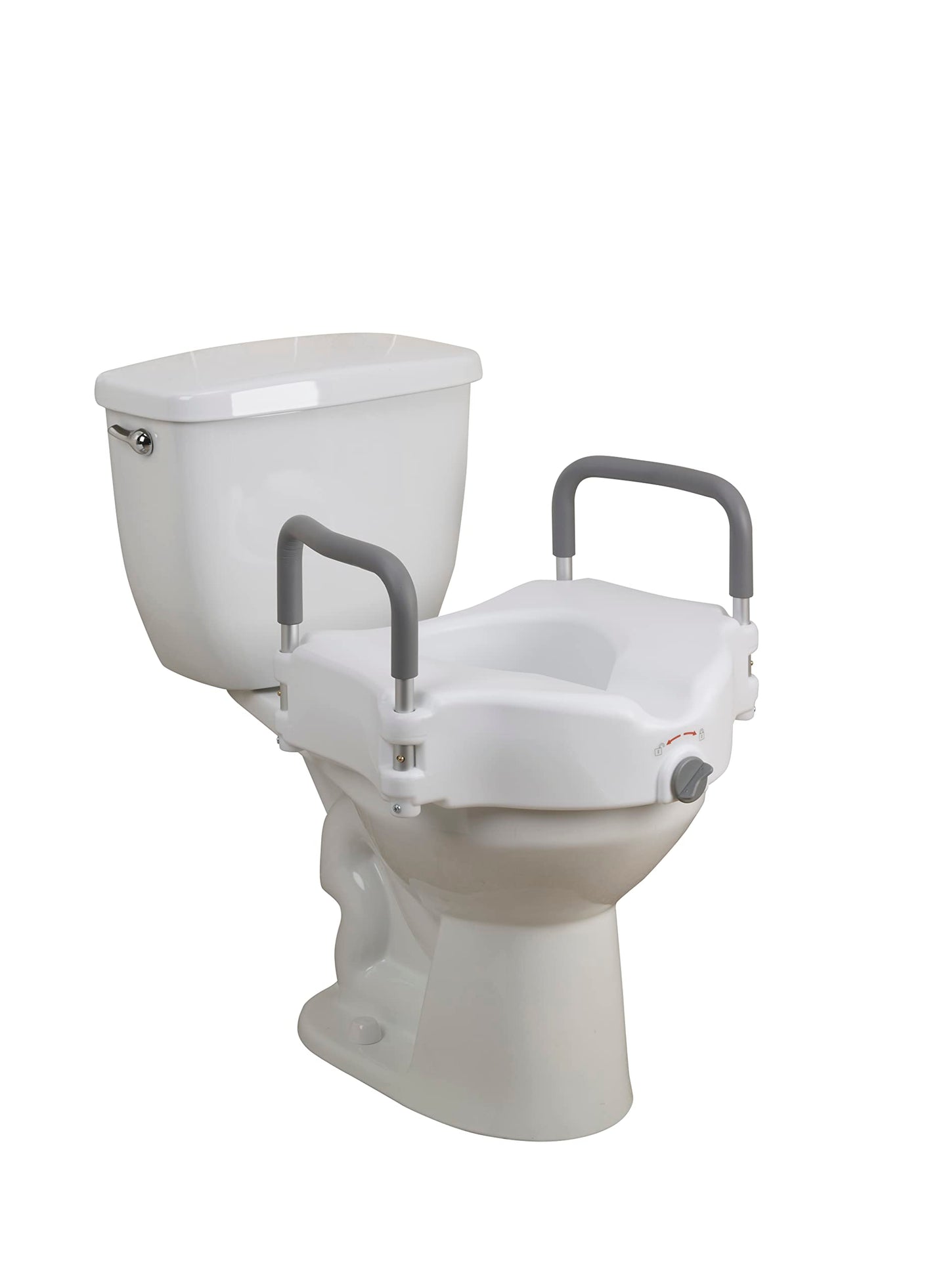 2-in-1 Raised Toilet Seat with Removable Padded Arms