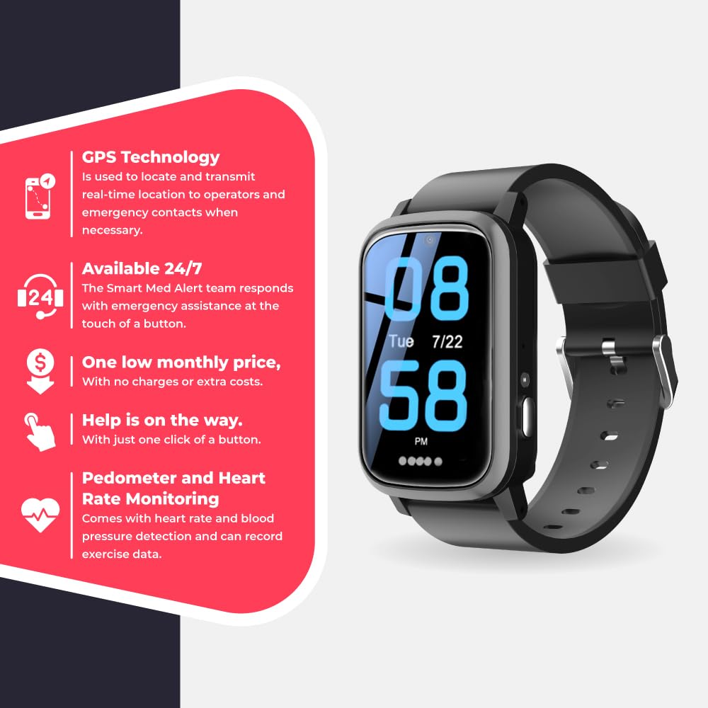 Senior Wearable Smartwatch, Cellular Medical Alert Device | Fall Detection