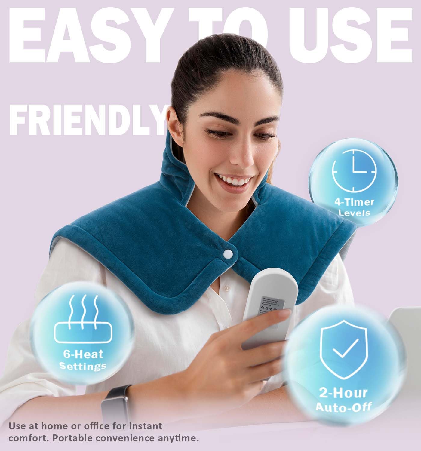 Heating Pad for Neck and Shoulder, 2lb Weighted Neck Heating Pad for Pain Relief, Valentines Day Birthday Christmas Gifts for Women Men Mom Dad, Mothers Day Gifts, 6 Heat Settings Auto-Off Home Office