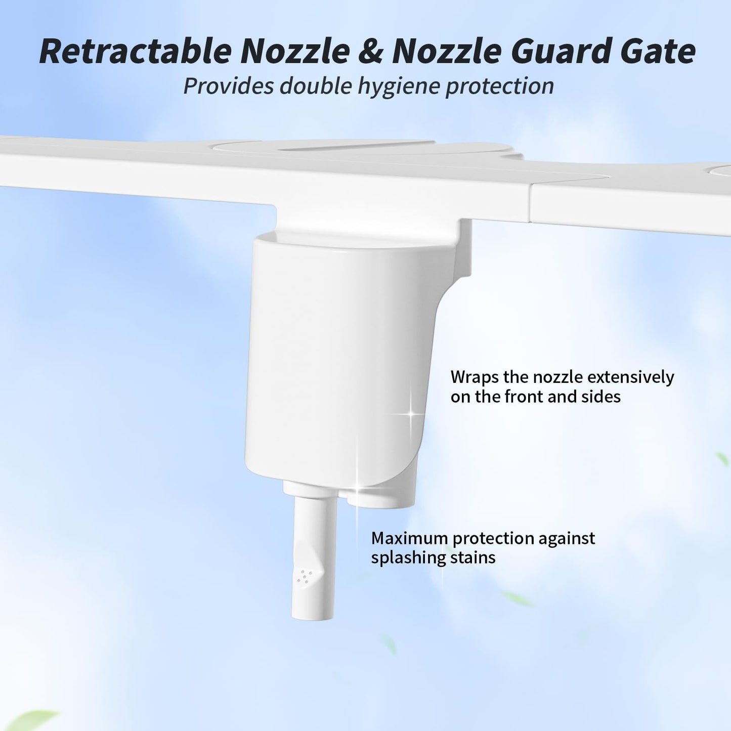 SAMODRA Non-Electric Bidet - Self Cleaning Dual Nozzle (Frontal and Rear Wash) Fresh Water Bidet Toilet Seat Attachment with Independent Adjustable Water Pressure (Classic Silver)