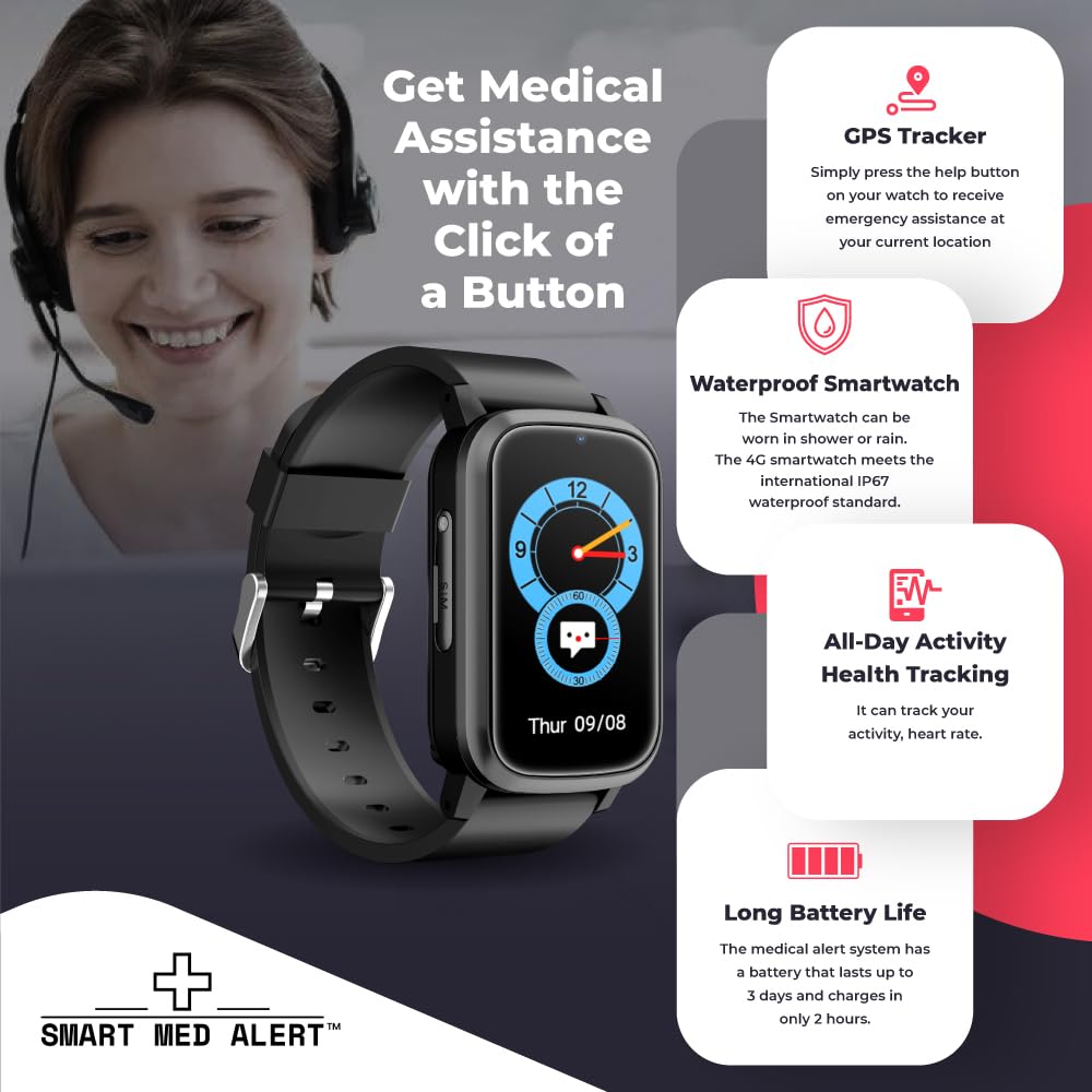 Senior Wearable Smartwatch, Cellular Medical Alert Device | Fall Detection