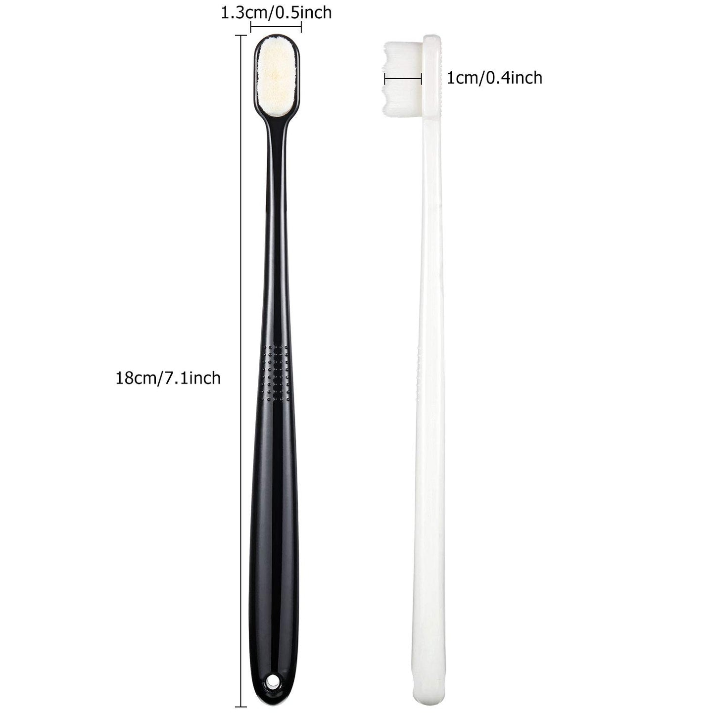 4 Pieces Extra Soft Toothbrushes for Sensitive Gums with 20000 Micro Nano Bristle for Adult Pregnant Gum Recession Elderly Braces, Protect Fragile Gums(Black, White, Pink, Blue)
