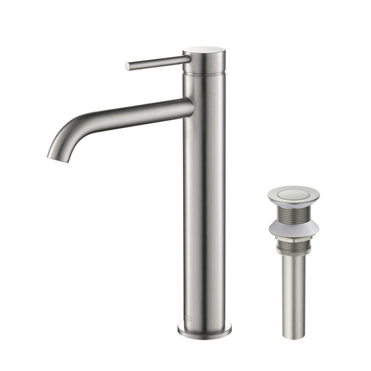 Solid Brass Single Handle Single Hole Circular Faucet for Bathroom Sink