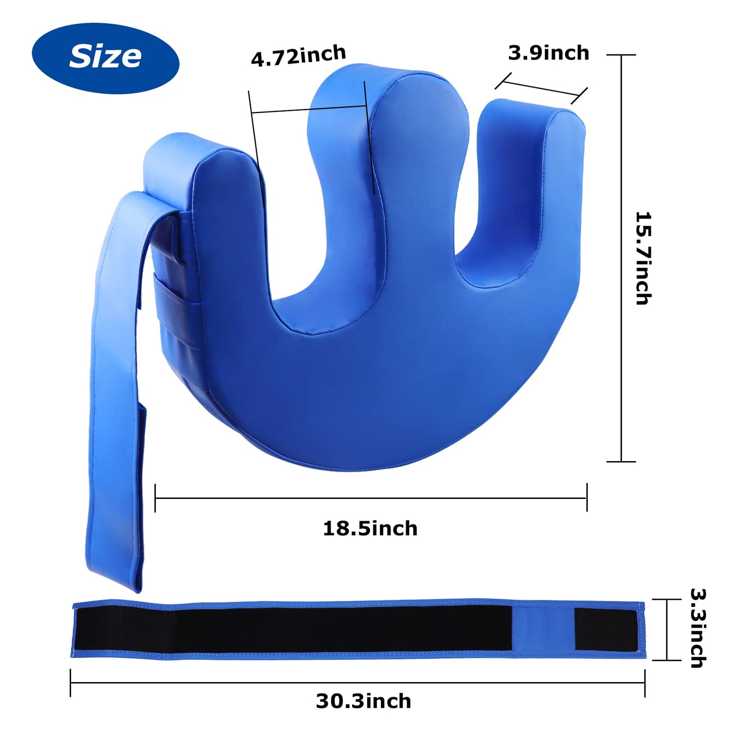 YHK Patient Turning Device, Prevent Muscle Atrophy Elderly with Removable Straps U-Shaped Multifunctional Turning Pillow, Bedridden Nursing Supplies for The Elderly(Dark Blue Straps)