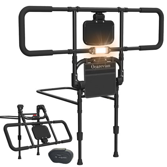 Foldable Bed Rails with Sensor Light