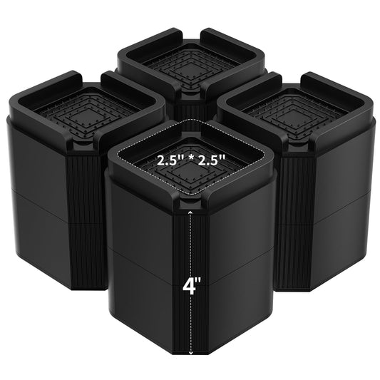 Bed Risers 4 inch, Adjustable Furniture Risers