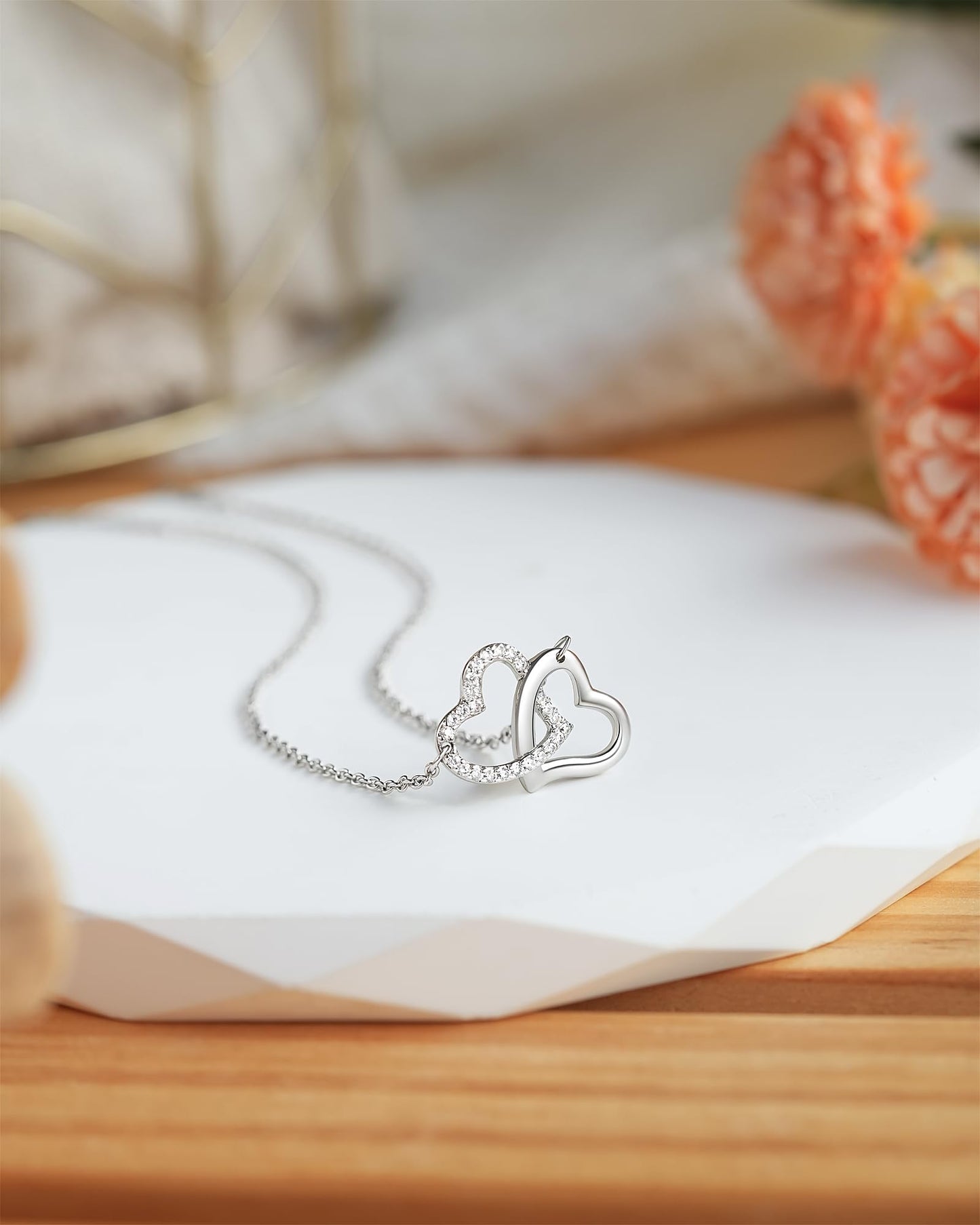 MANVEN Gigi Gifts for Grandma Mothers Day Necklace Jewelry Gifts Nana Grandmother from Granddaughter Interlocking Heart Necklace