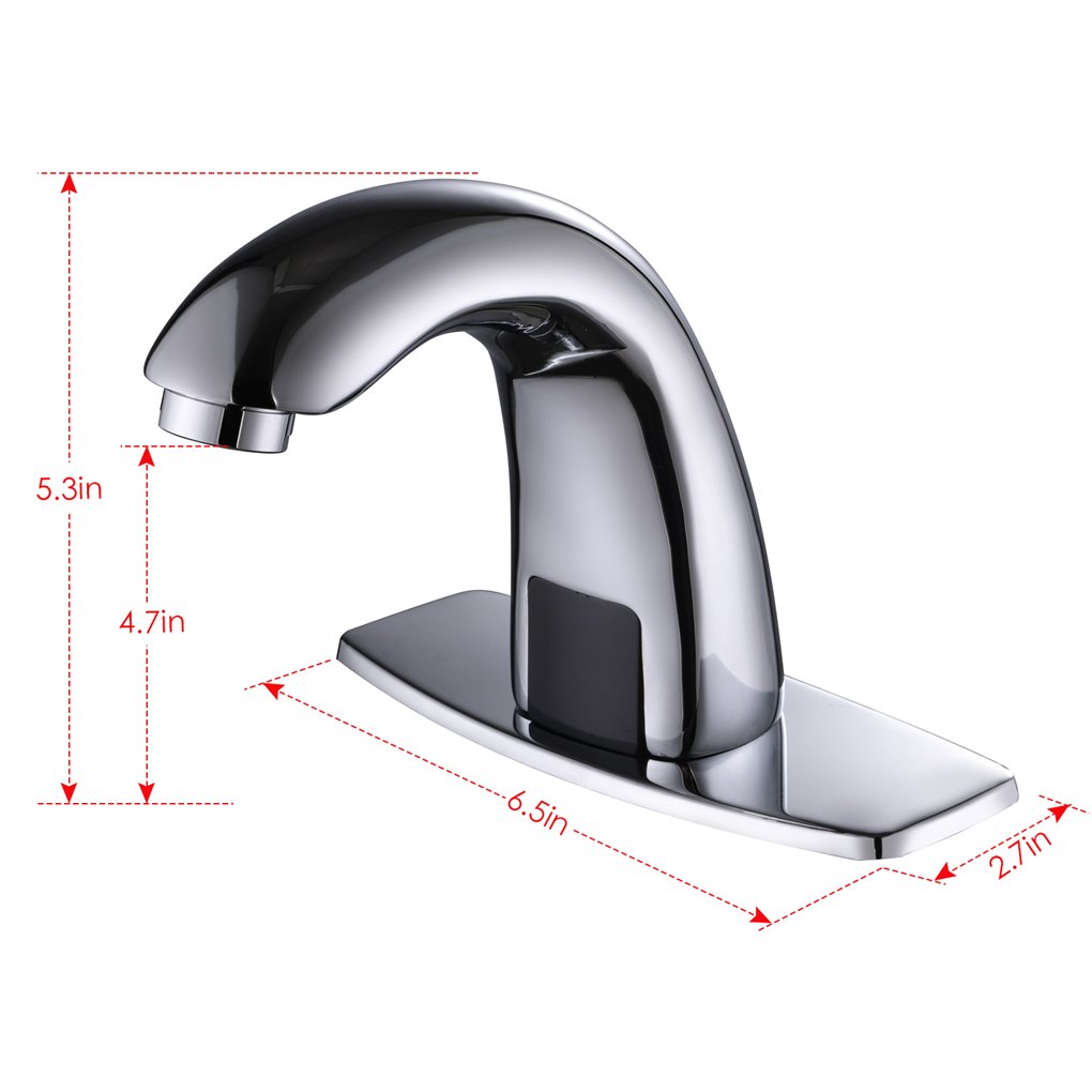 Charmingwater Touchless Bathroom Sink Faucet, Motion Automatic Sensor Faucet with Hole Cover Plate, Chrome