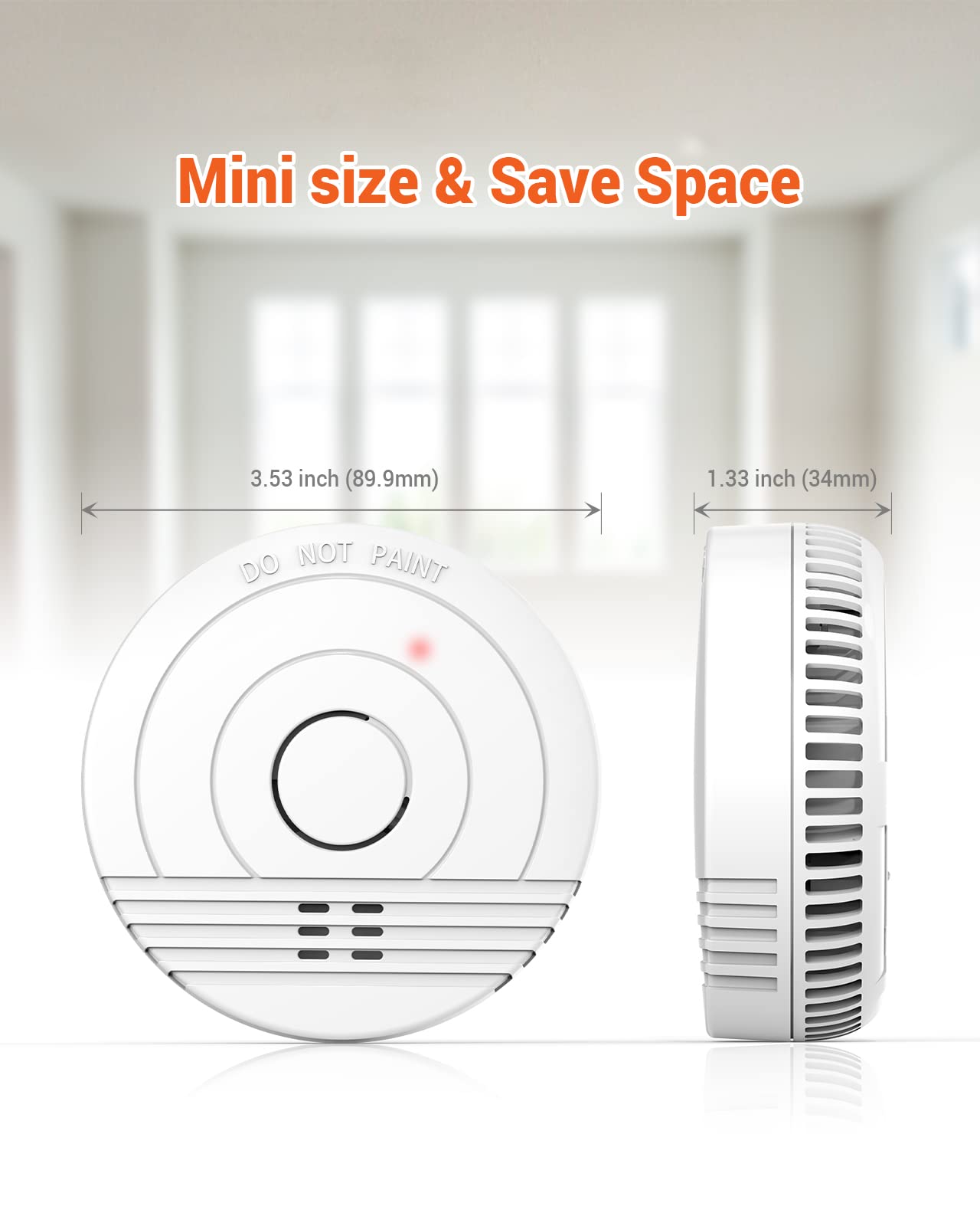 Jemay Battery-Operated Smoke Detector, Enhanced Photoelectric Sensor Smoke Detector Fire Alarm, LED Indicator & Silence Button Smoke Detectors, Fire Detector Safety for Home and Bedroom, 3 Pack