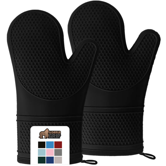 Full Hand Heat Resistant Durable Soft Silicone Oven Mitts