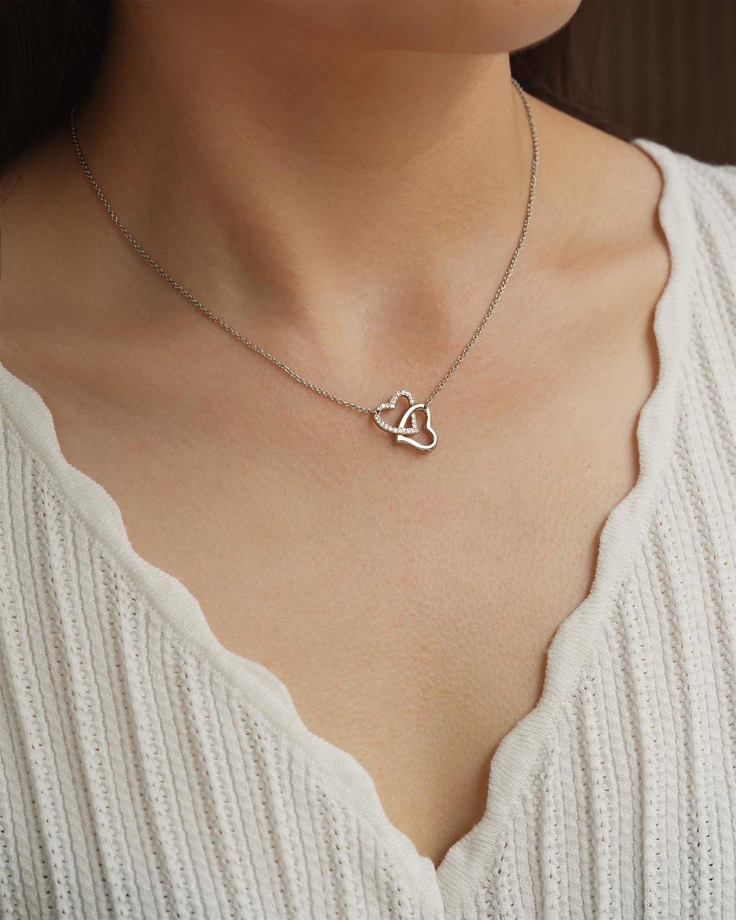 MANVEN Gigi Gifts for Grandma Mothers Day Necklace Jewelry Gifts Nana Grandmother from Granddaughter Interlocking Heart Necklace