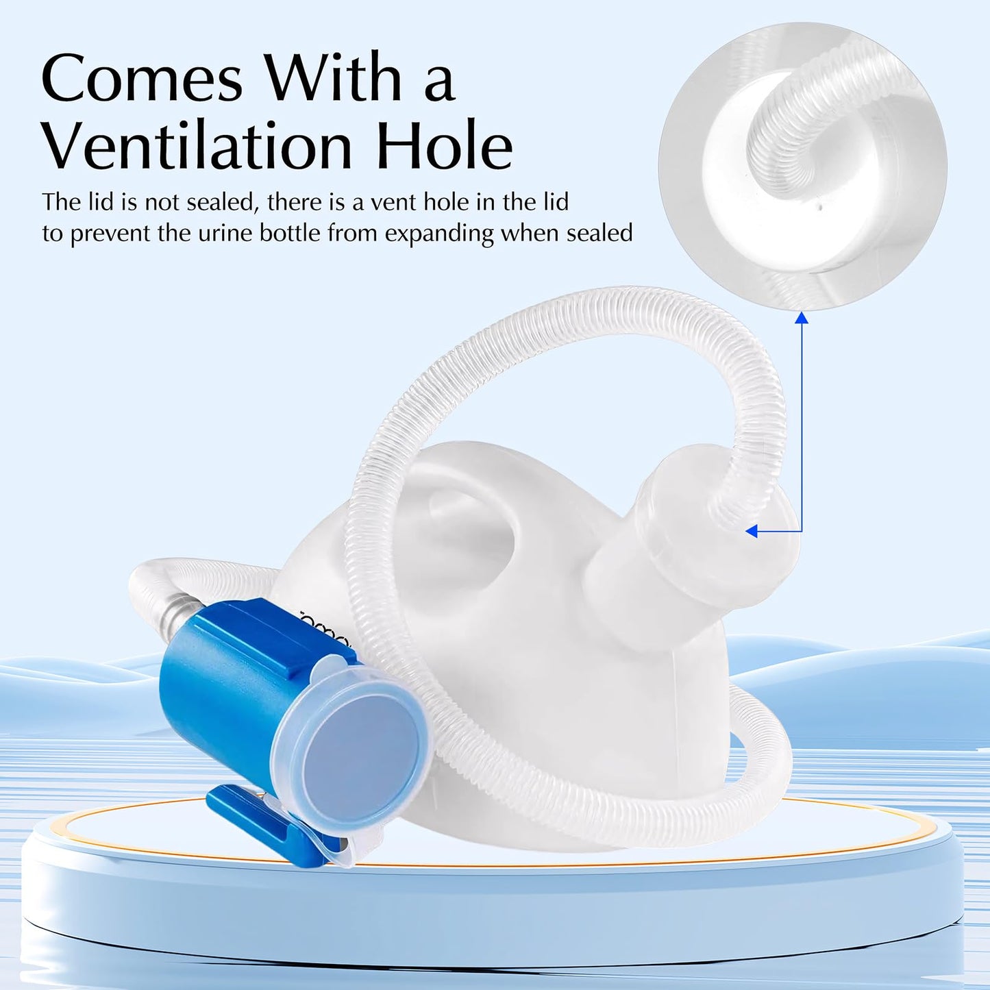 Portable Urinals for Men, OOCOME Men Urinal Bottle Spill Proof Reusable Male Pee Bottle Camping Toilet Thicken Men's Potty 2000 ml 47.2" Long Tube with Lid