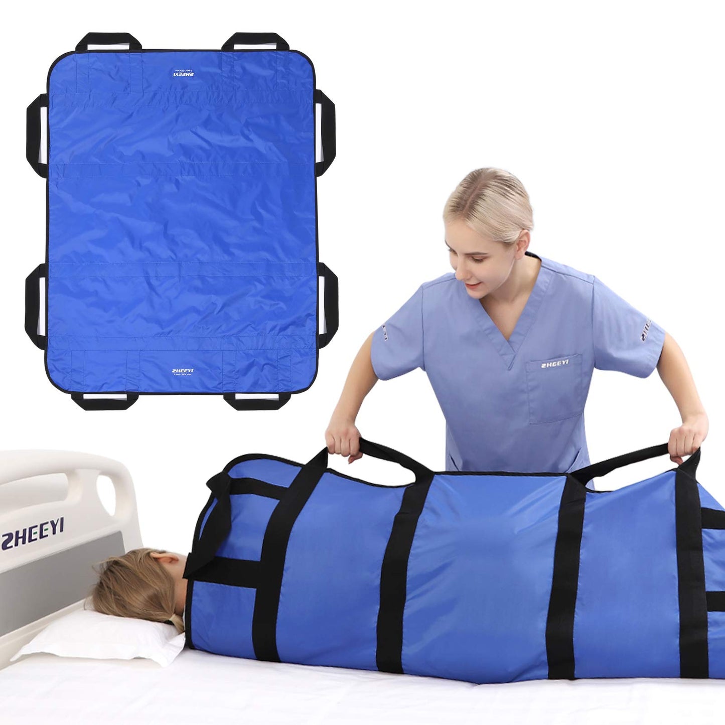 48" x 40" Positioning Bed Pad with Reinforced Handles