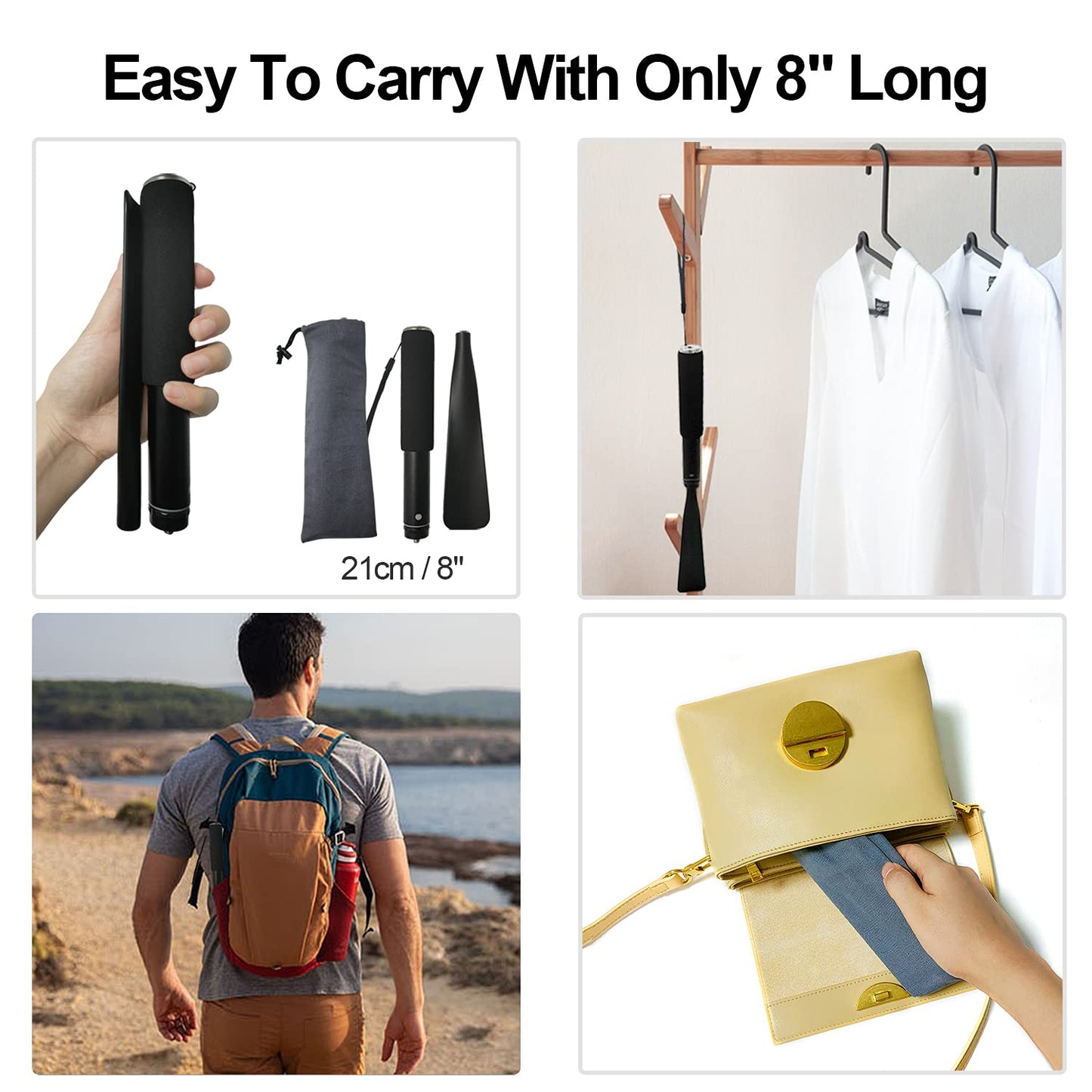 TriPro Shoe Horn Long Handle -15"-37" Telescopic Metal Shoe Horn Adjustable Length, Aluminum Alloy, Portable Long Handled Shoe Horn, Shoe Horn Long Handle For Seniors Men Women Kids