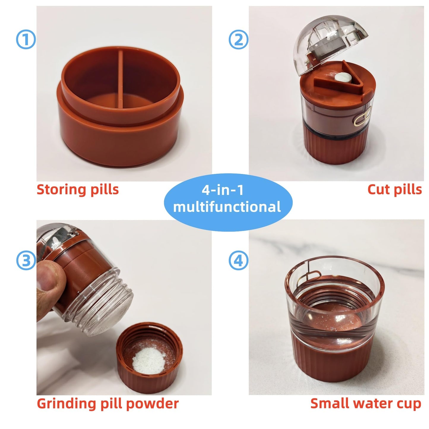 Premium Pill Crusher Cutter and Grinder for Fine Powder Perfect for Medicines Pets Easy to Use Smasher with Removable Cup Ideal for Pastillas Medicinas Efficient Moledor for Daily Medicine Management