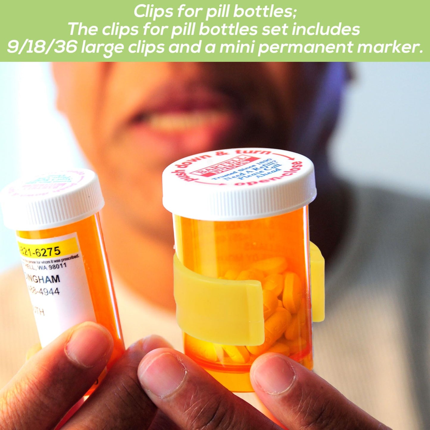 Reusable Medicine Bottle Label (18 pcs, 3 sized, for easy medication identification)