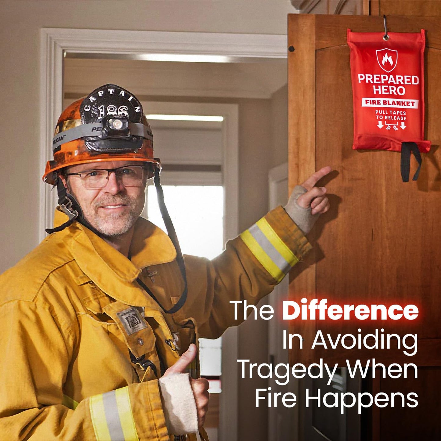Prepared Hero Emergency Blanket - 1 Pack - Fiberglass Fire Suppression Blanket for Kitchen,Home 40” x 40” ,