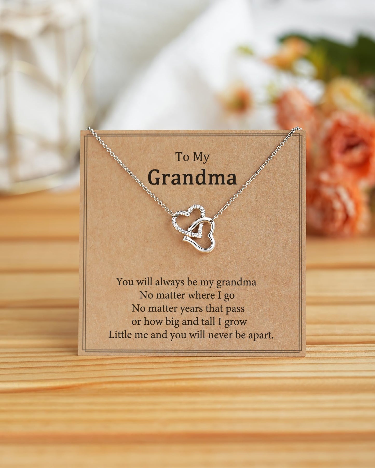 MANVEN Gigi Gifts for Grandma Mothers Day Necklace Jewelry Gifts Nana Grandmother from Granddaughter Interlocking Heart Necklace