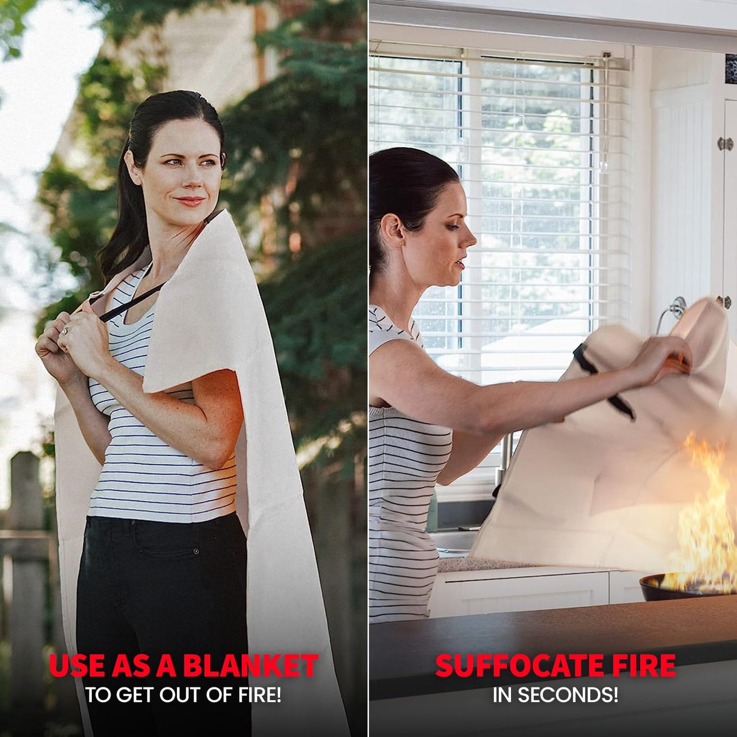 Prepared Hero Emergency Blanket - 1 Pack - Fiberglass Fire Suppression Blanket for Kitchen,Home 40” x 40” ,