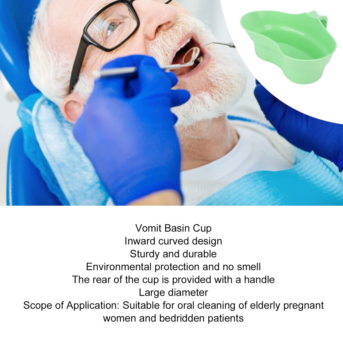 Kidney Tray Plastic,Mouth wash Basin Cup for Bed Toothbrush Elderly Emesis Stack Vomit Bowl toothbrushing Tray to Brush Teeth in Mouth Oral Care Plastic Bowls Sick Kidney Shape Large with Handle