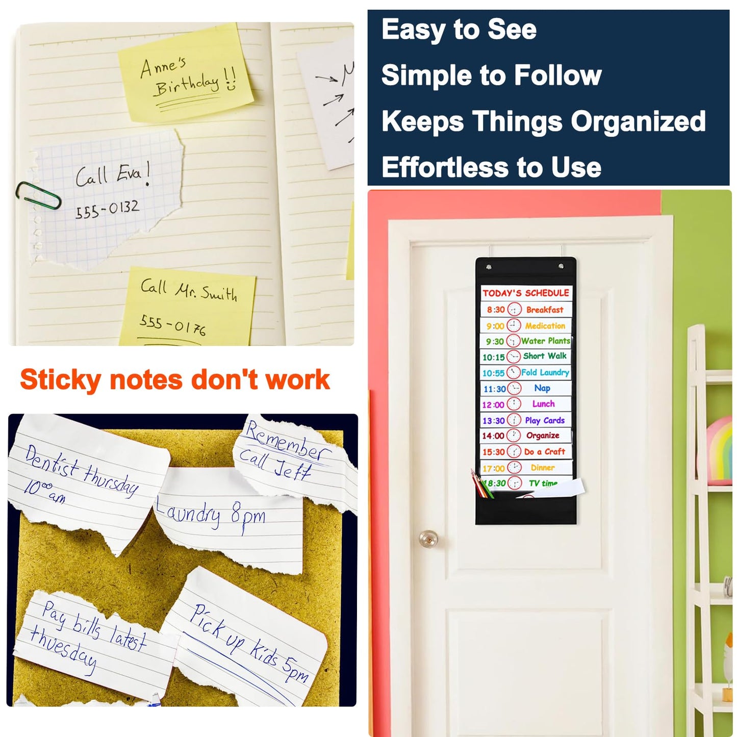 ECROUATY Checklist Pocket for Dementia Seniors, Dementia Products for Elderly, Memory Loss Gadget for Elderly Dementia aid, Alzheimers Activities,to Do List Daily Schedule Planner, Caregiver Supplies