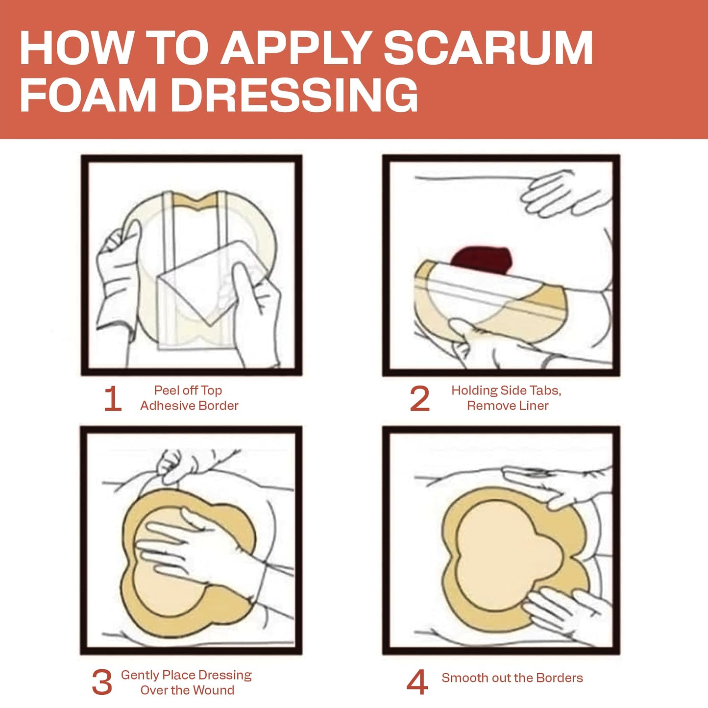 Sacrum Silicone Foam Dressing for Wound Care - Bed Sore Bandages