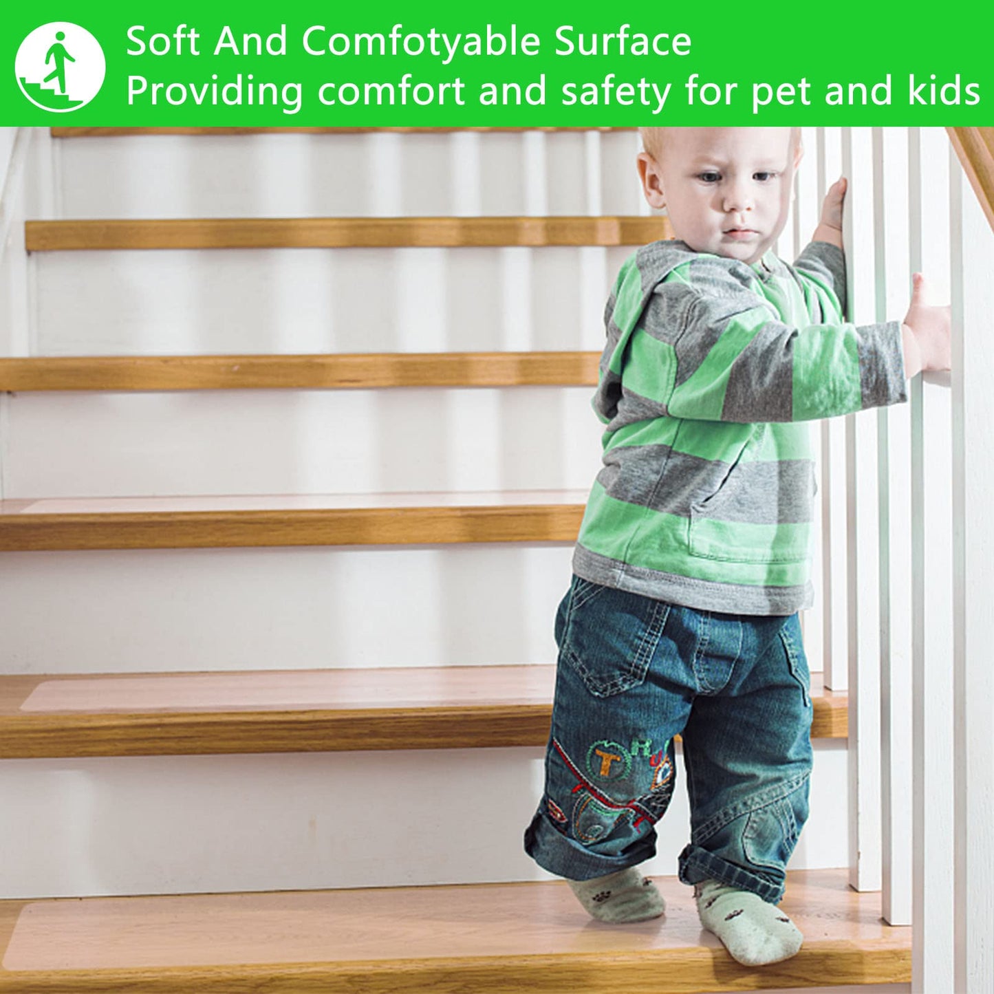 COSIMIXO 4" x 33Ft Clear Anti Slip Tape Waterprooft, Non-Slip Stair Treads Tape Traction, Boats, Stairs, Transparent, Soft, Comfortable for Bare feet