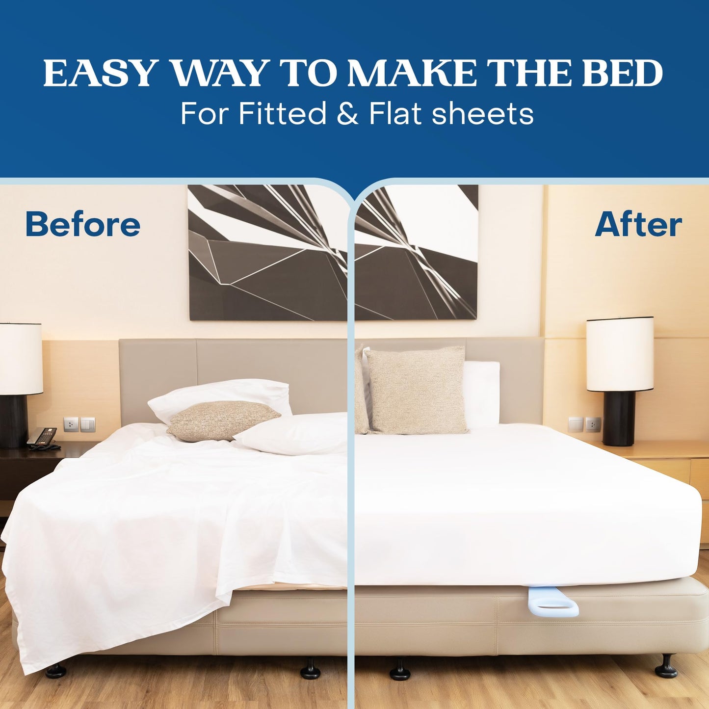 FeelAtHome Bed LIFTucker - 2in1 Bed Maker - Mattress Lifter & Bed Sheet Tucker Tool - Lift & Hold The Mattress While Changing Sheets - Tucks Fitted & Flat Bed Sheets - Bed Tucker Tool - Bed Lifter