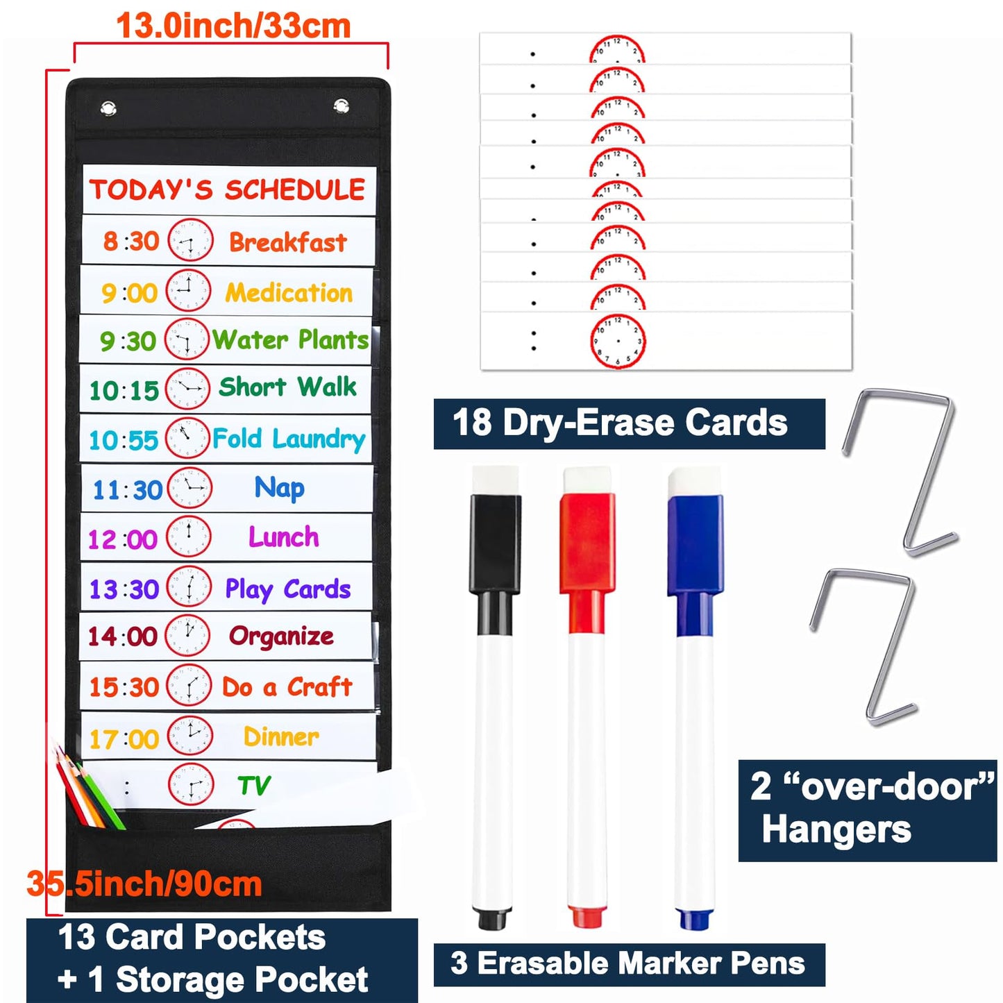 ECROUATY Checklist Pocket for Dementia Seniors, Dementia Products for Elderly, Memory Loss Gadget for Elderly Dementia aid, Alzheimers Activities,to Do List Daily Schedule Planner, Caregiver Supplies