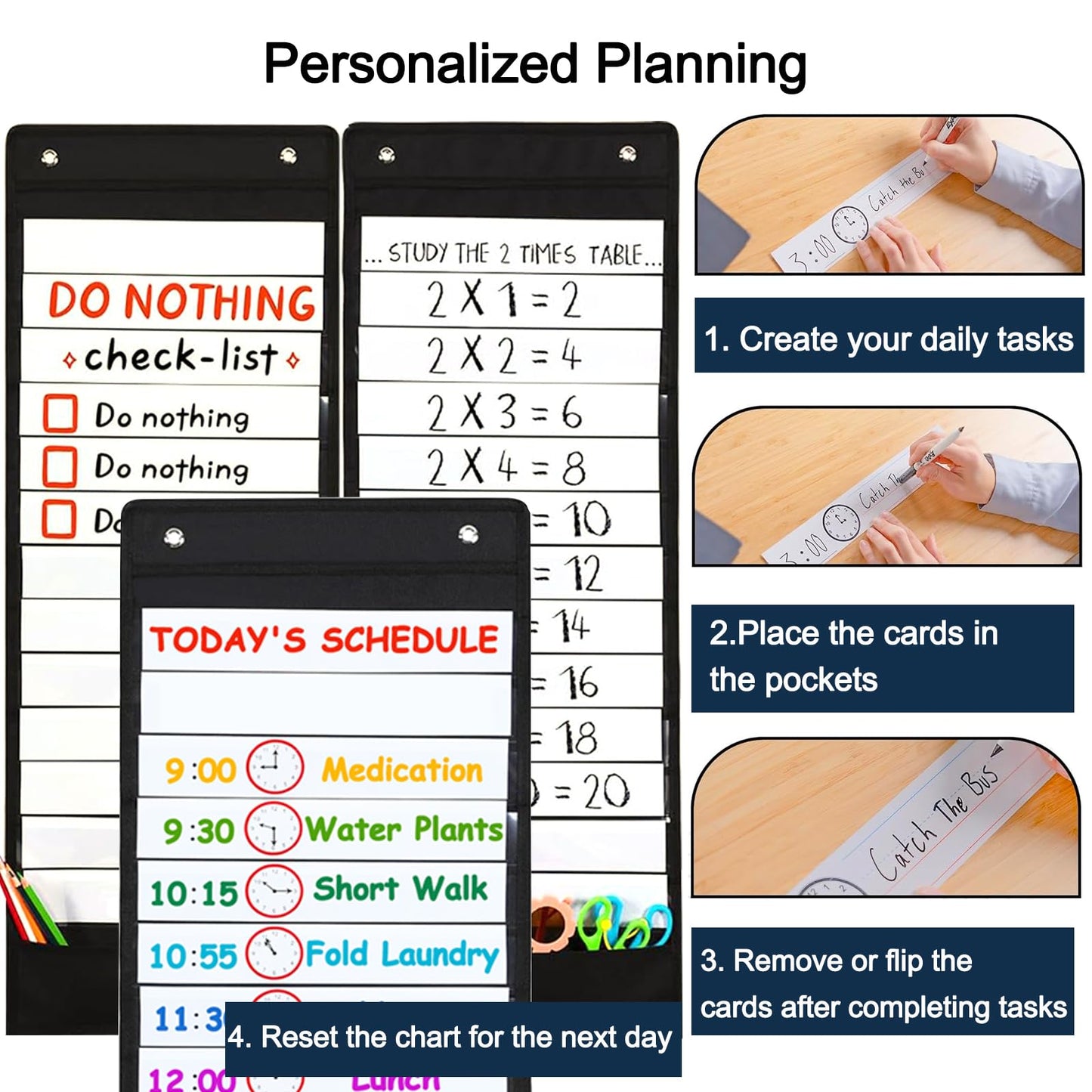 ECROUATY Checklist Pocket for Dementia Seniors, Dementia Products for Elderly, Memory Loss Gadget for Elderly Dementia aid, Alzheimers Activities,to Do List Daily Schedule Planner, Caregiver Supplies