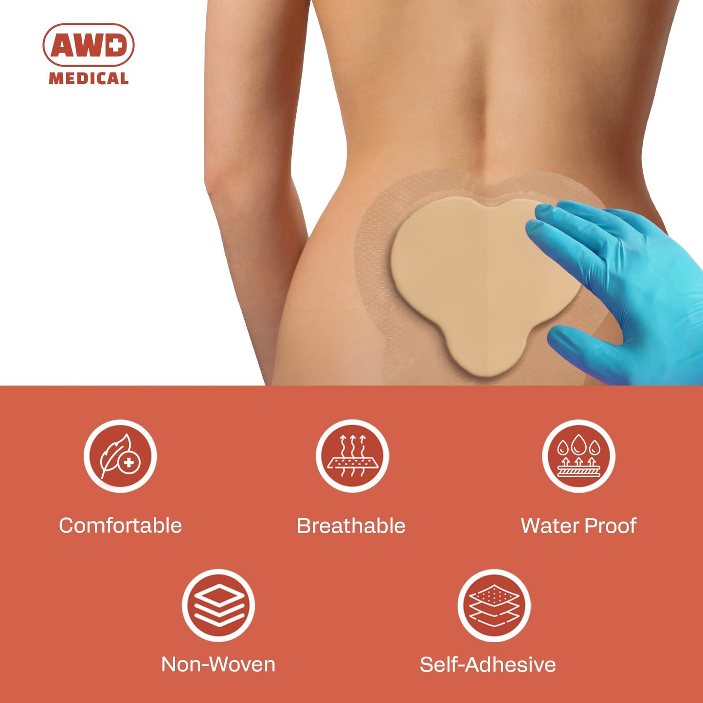 Sacrum Silicone Foam Dressing for Wound Care - Bed Sore Bandages