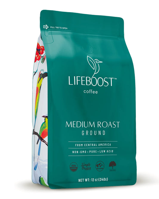 Lifeboost Coffee Ground Medium Roast Coffee - Low Acid