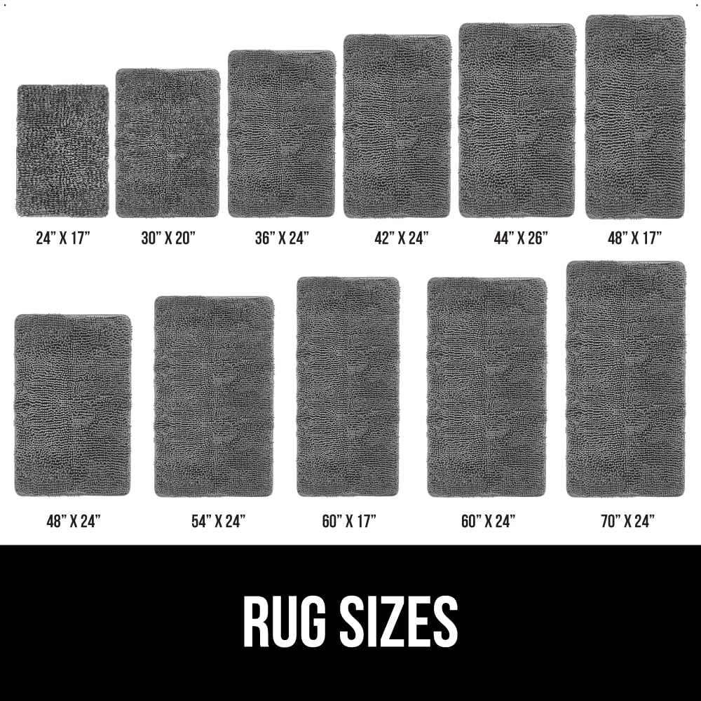 Gorilla Grip Bath Rug Mat, Thick Soft Absorbent Chenille, Quick Dry Microfiber Mats, Rubber Backing Machine Washable Shower Floor Rugs, Bathmat Runner, Bathroom Home Decor Accessories, 24x17, Grey