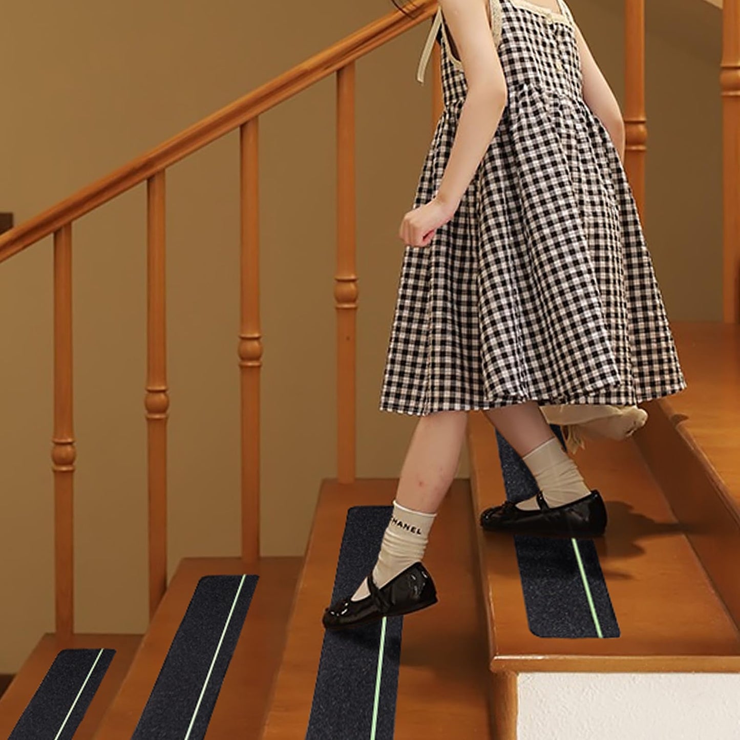 ROMROL 15-Pack Anti Slip Tape 6"×30", Indoor & Outdoor Stair Treads Non Slip, Glow in Dark Non Skid Tape/Stair Grips Tape with Roller - Heavy Duty Traction Adhesive for Steps, Staircase, Deck