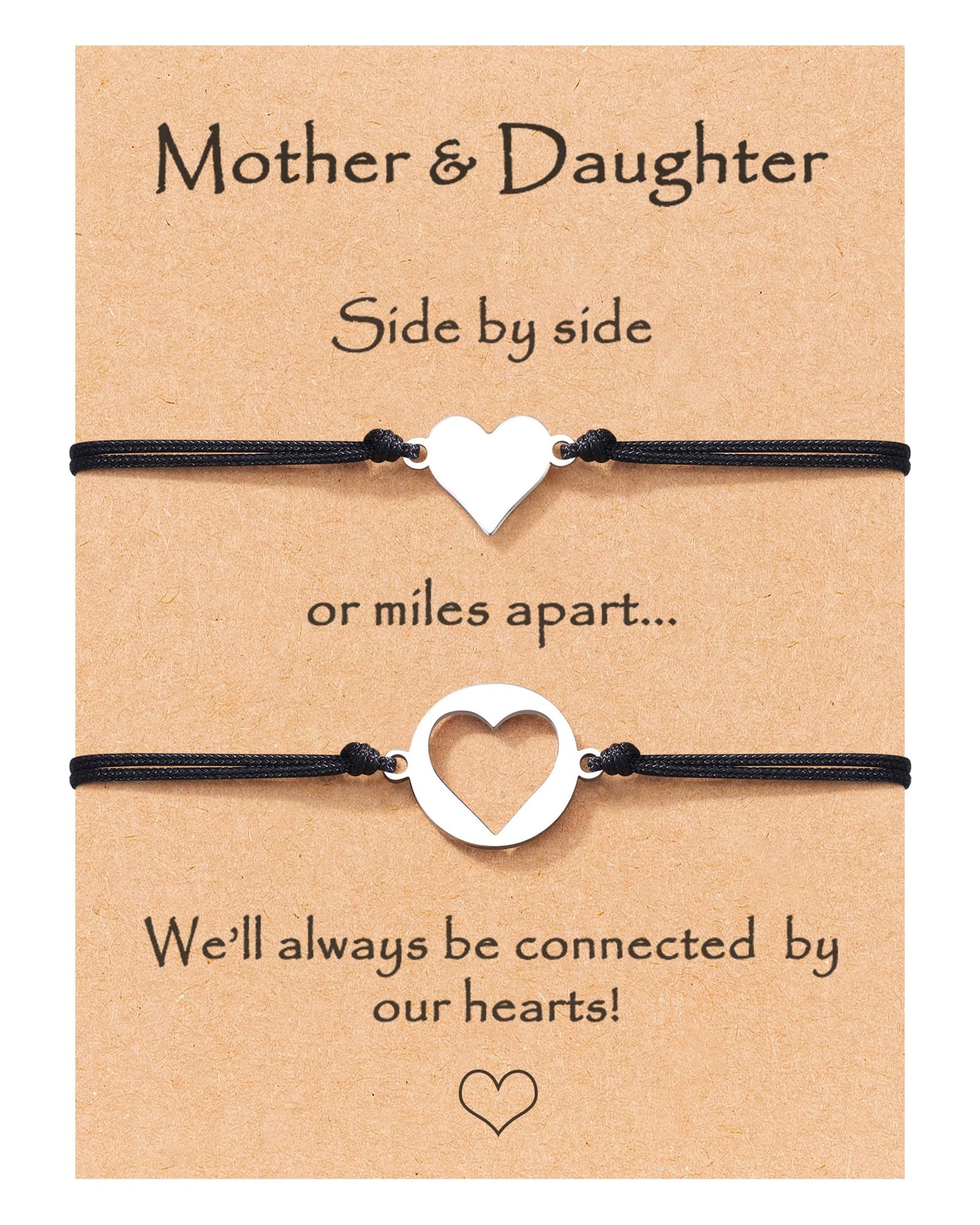 MANVEN Mothers Day Jewelry Gifts for Mom Daughter Mother Daugther Bracelets Birthday Gifts for Mom Matching Heart Bracelet