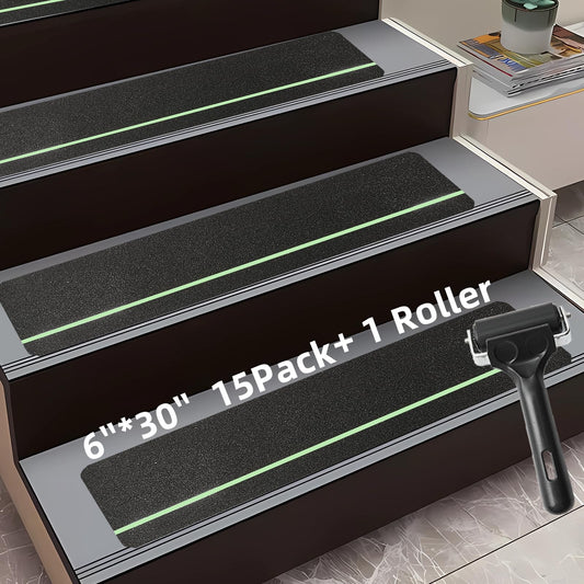 Anti Slip Tape 6"×30", Indoor & Outdoor Stair Treads Non Slip, Glow in Dark