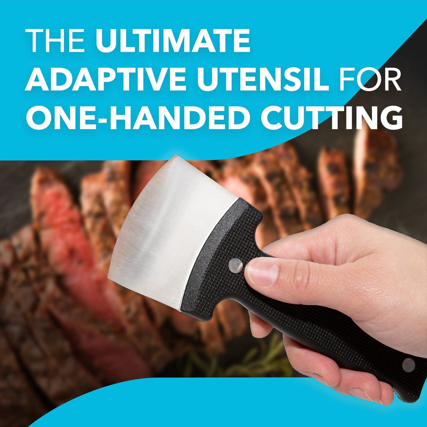 Extra Sharp Rocker Knife for One Handed Cutting -
