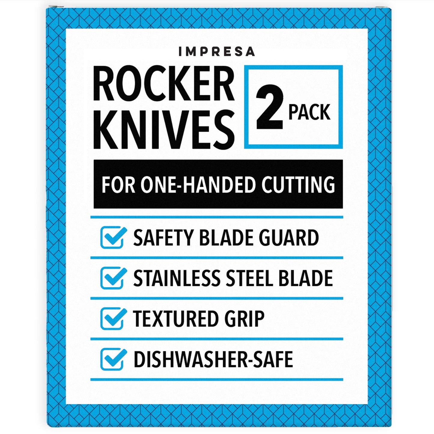 Extra Sharp Rocker Knife for One Handed Cutting -
