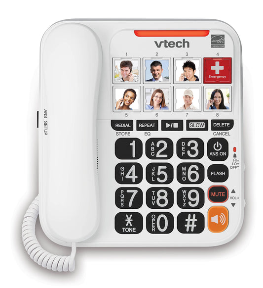 Amplified Corded Answering System. 8 Photo Speed Dial