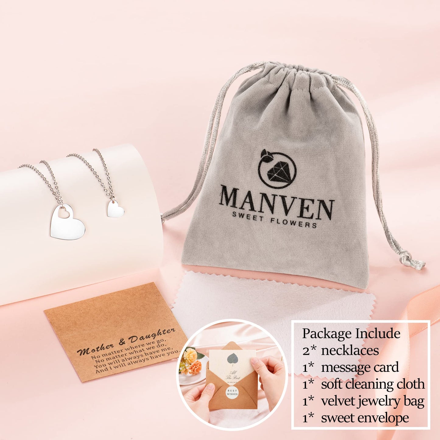 MANVEN Mothers Day Necklace Jewelry Gifts for Mom Mother Daughter Necklace Matching Mommy and Me Jewelry Gifts for Mom Daughter