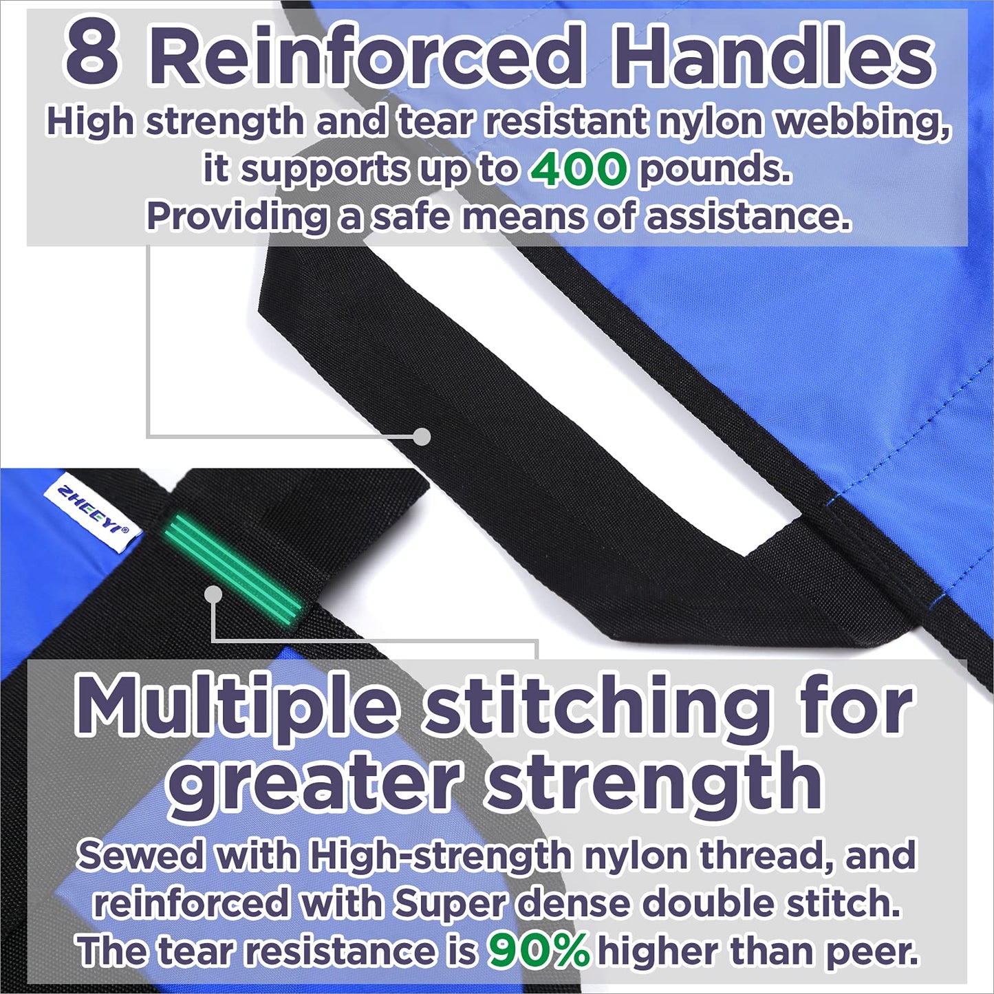 48" x 40" Positioning Bed Pad with Reinforced Handles