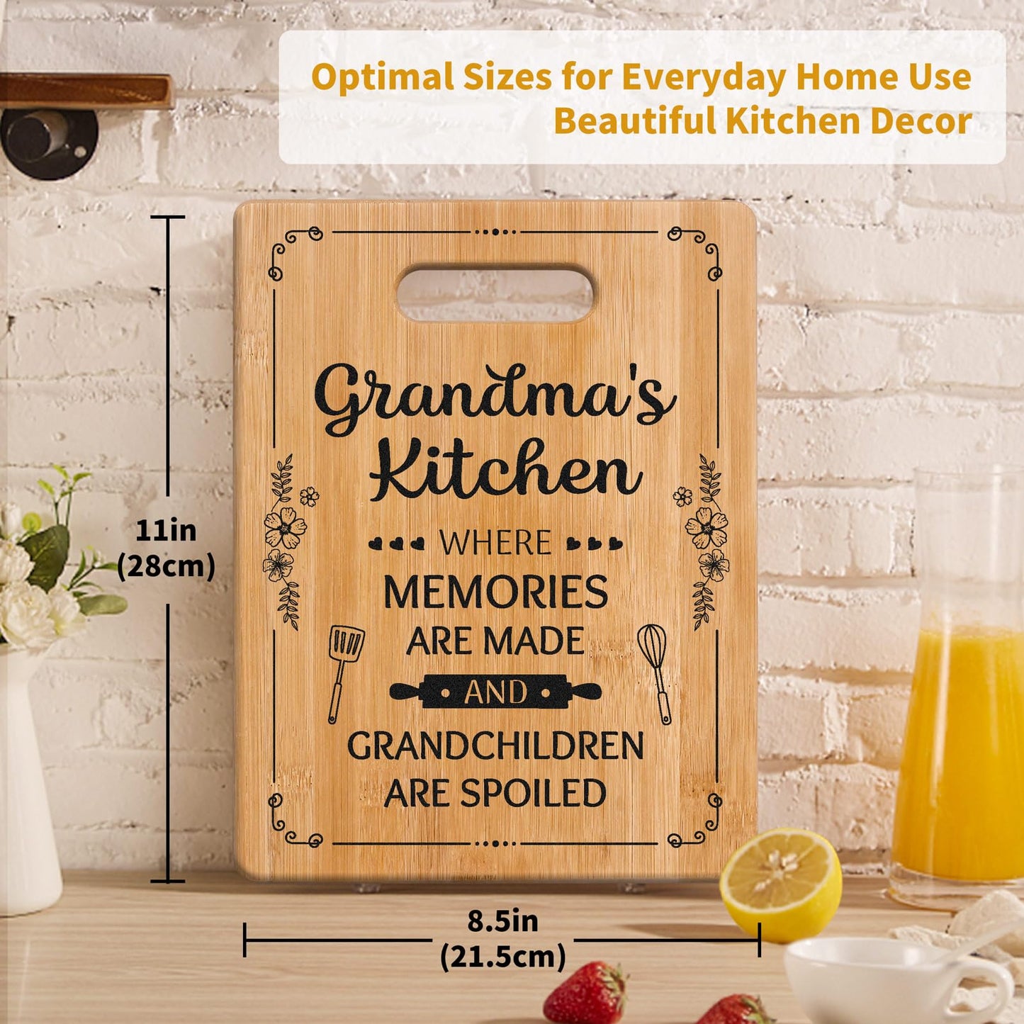 Grandma Gifts, Grandma Birthday Gifts, Unique Cutting Board, Best Christmas Mothers Day Present for Grandmother from Grandchildren