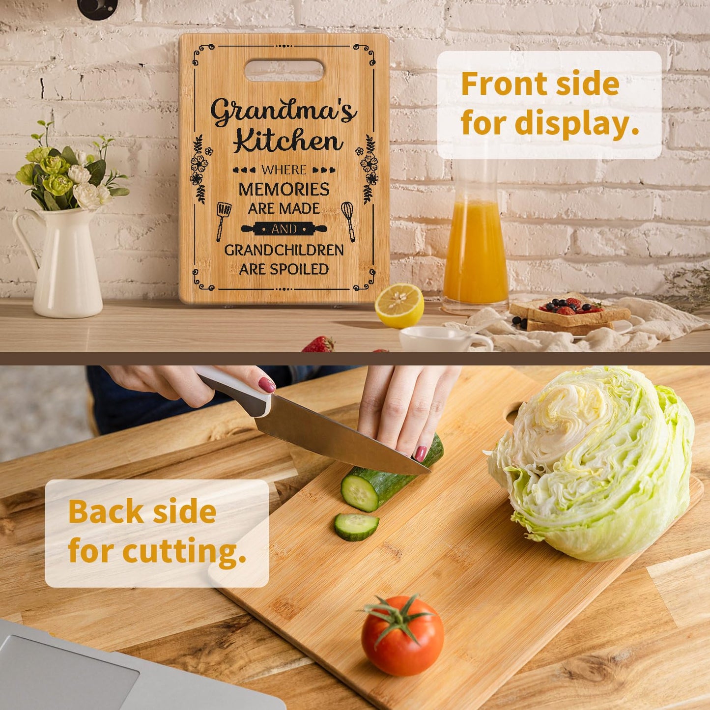 Grandma Gifts, Grandma Birthday Gifts, Unique Cutting Board, Best Christmas Mothers Day Present for Grandmother from Grandchildren
