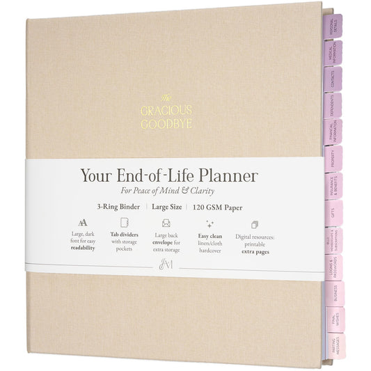 End-of-Life Planner: Gracious Goodbye – Elegant Life Organizer for Final Wishes, Estate Planning, and Important Documents –Family Emergency Documents