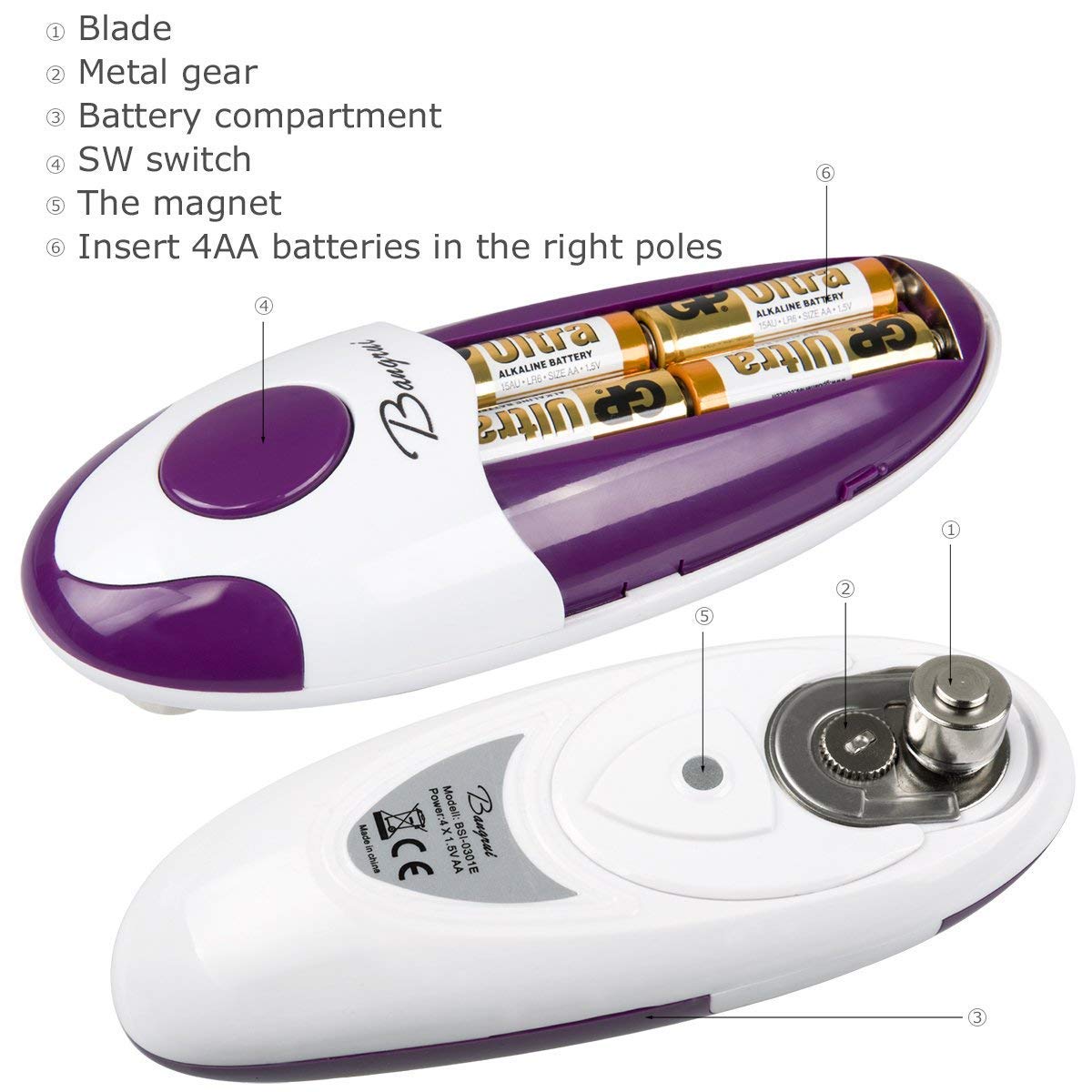 Automatic Safety Cordless Tin Opener