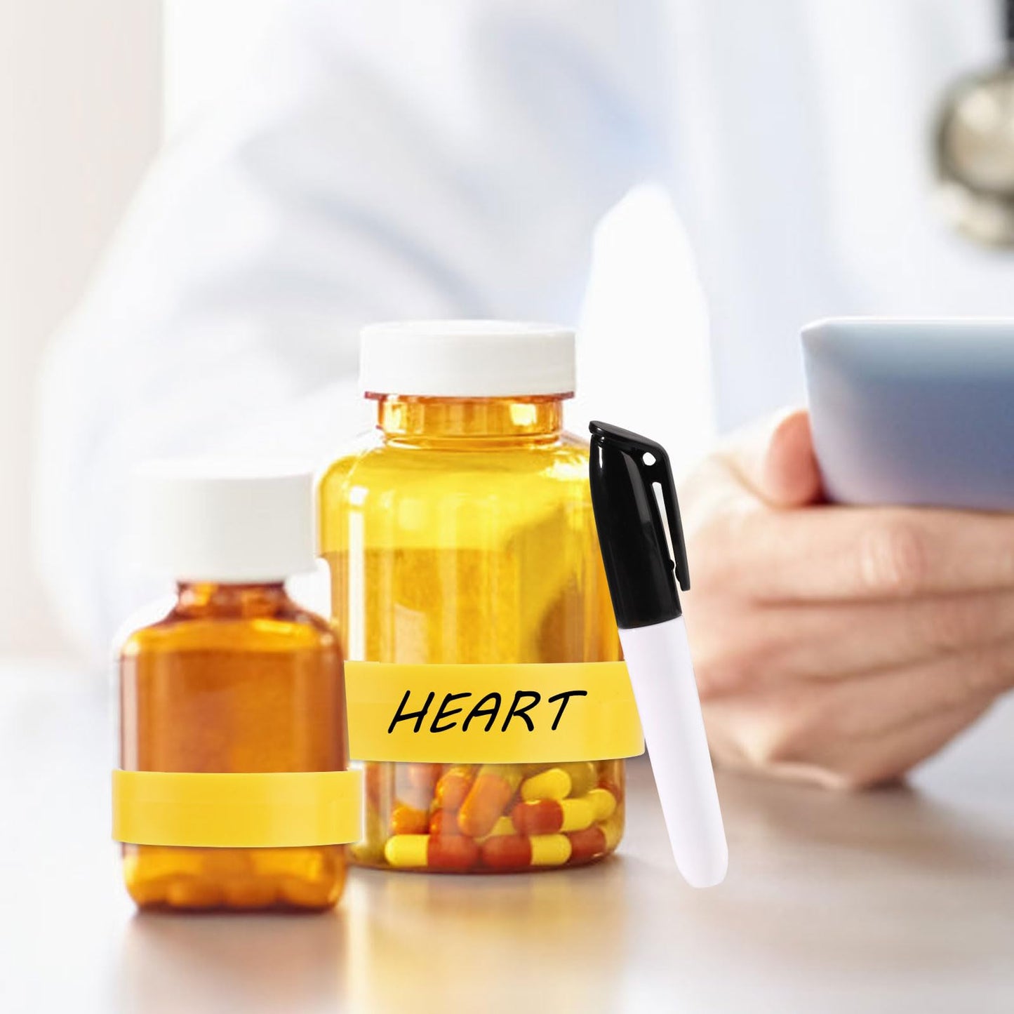Reusable Medicine Bottle Label (18 pcs, 3 sized, for easy medication identification)