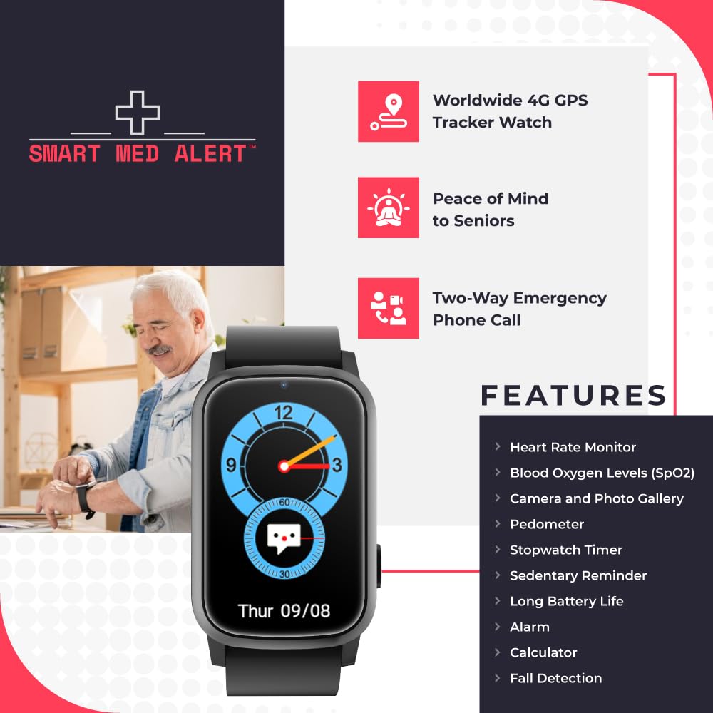 Senior Wearable Smartwatch, Cellular Medical Alert Device | Fall Detection